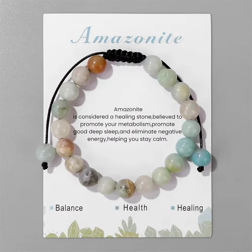 Vista 27 de Pulsera de cristal curativo para mujer de 0.315 in, pulsera de cuentas de cristal natural ajustable hecha a mano, joyería curativa, regalo