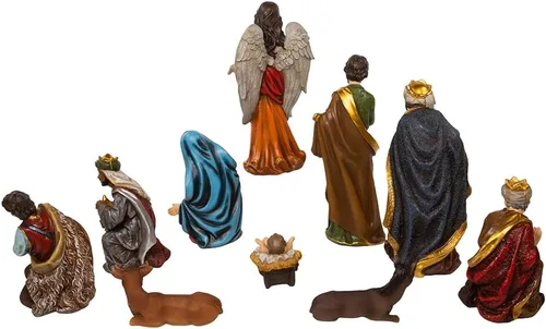 Vista 4 de Kurt S. Adler Juego de 10 piezas de figuras de pesebre de 12.5 pulgadas