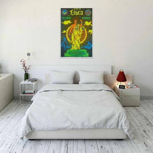 Vista 4 de Libra signo del zodiaco - Laminado - Póster de luz negra - 23.5 x 35.5 pulgadas