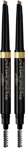 Vista 13 de L'Oreal Paris Lápiz de maquillaje mecánico para cejas con forma y relleno, color rubio oscuro, 0.008 onzas