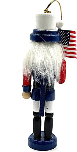 Vista 2 de Kurt S. Adler Adorno para árbol de Navidad con la bandera estadounidense C6197