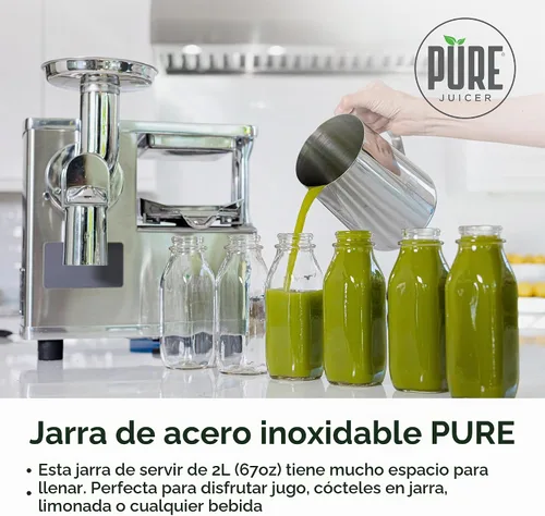 Vista 2 de PURE - Jarra de acero inoxidable – Jarra de agua de 2 litros – Jarra de acero inoxidable duradera – Jarra para servir jugo – Jarra de acero
