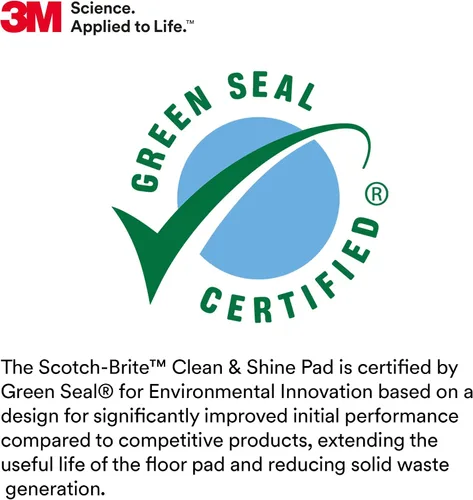 Vista 5 de Scotch-Brite CS18 Scotch-BriteClean & Shine Pad, 18 pulgadas, 5/estuche