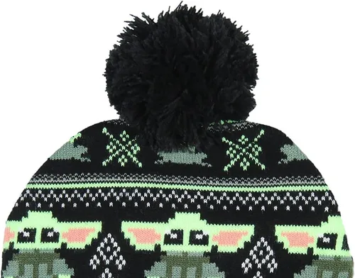Vista 4 de Star Wars The Child Baby Yoda Fairisle Cuff Knit Pom Youth Beanie, Multi