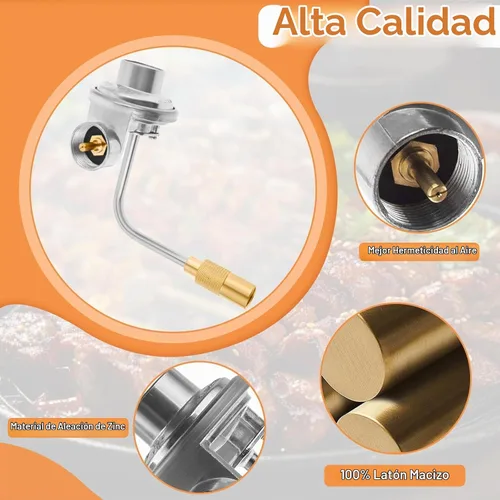 Vista 5 de Manguera adaptadora de propano de 6 pies, convertidor de 1 libra a 20 libras con piezas de repuesto de regulador de gas para kit de conversión