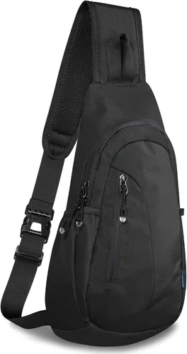 Vista 8 de TITECOUGO Bolso bandolera pequeño, mochila cruzada ligera para hombres y mujeres, bolsa de hombro para deportes y exteriores