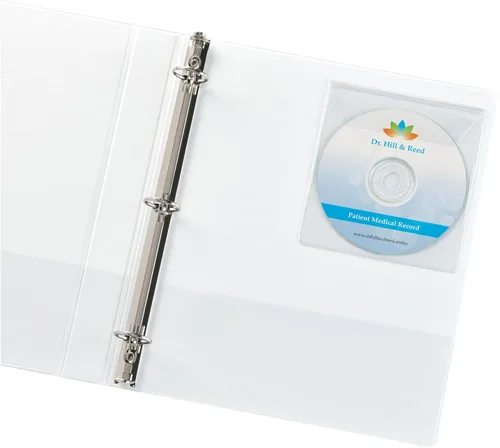 Vista 3 de Avery Páginas autoadhesivas transparentes de almacenamiento de CD/DVD, carga superior con solapa, paquete de 10 (73721)