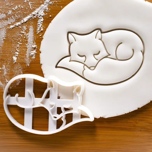 Vista 5 de Juego de 2 cortadores de galletas Fox (diseños: Fox Sleeeping and Sitting), 2 piezas - Bakerlogy
