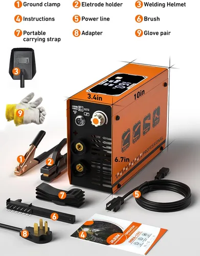 Vista 7 de Rubik Mini Soldador de Electrodo de 160A 110/220V, Máquina Soldadora 3 en 1 MIG/MMA/Lift Tig, Máquina de Soldadura de Arco Portátil con Inversor