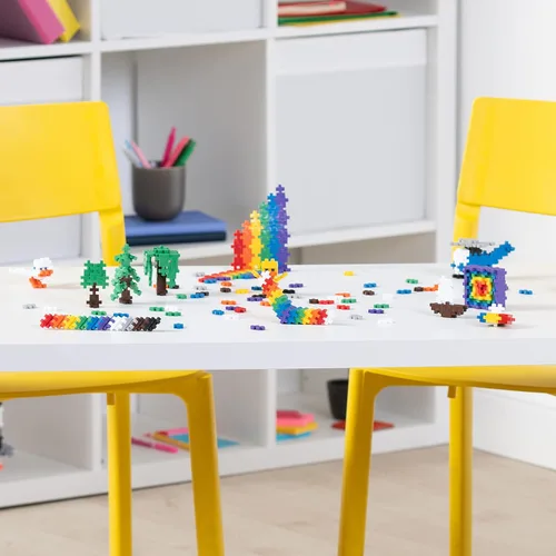 Vista 3 de Plus Plus 70 piezas de bloques de construcción entrelazados para niños, juguetes de conexión de extremo abierto, contenedor Stem para el aula, mini