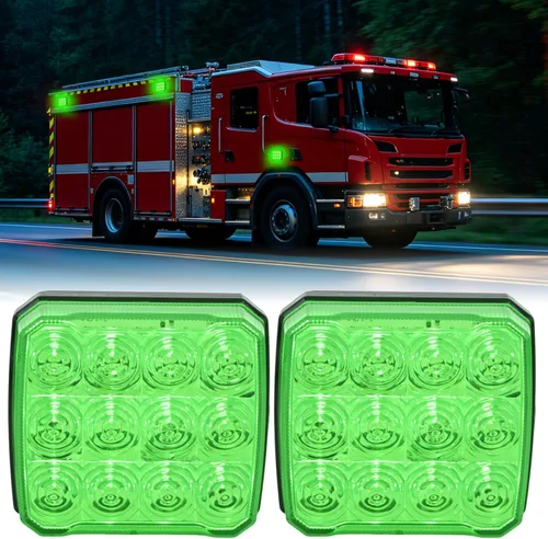 Vista 18 de Nilight Luces estroboscópicas magnéticas inalámbricas, 2 unidades, 12 luces LED ámbar de advertencia de emergencia, 18 patrones de destello