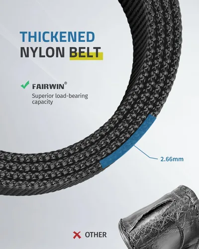 Vista 3 de FAIRWIN Tactical Belt, Work Belts for Men Military Webbing Riggers Web Belt Heavy-Duty Quick-Release Buckle