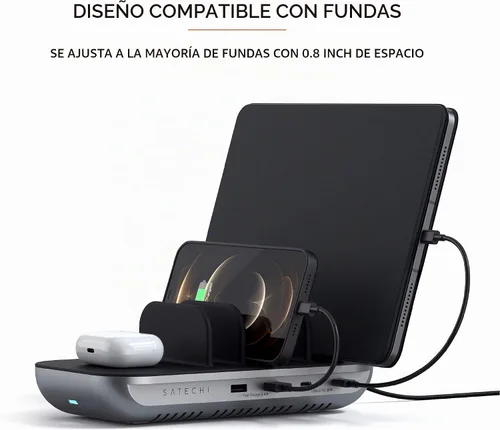 Vista 4 de Estación de carga multidispositivo Satechi con carga inalámbrica