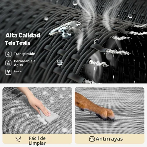 Vista 5 de Veehoo Cama elevada refrescante para perros, cuna elevada para perros con Negro plateado
