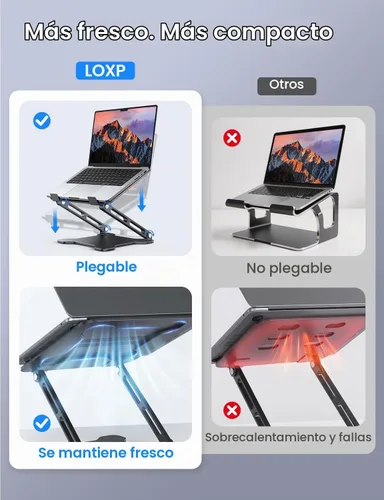 Vista 2 de LOXP Soporte ajustable para computadora portátil para escritorio, soporte