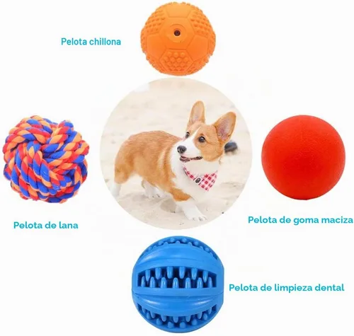 Vista 3 de Volacopets Pelotas para cachorros, paquete con diferentes funciones y juguetes de dentición para perros pequeños, bolas chirriantes para perros