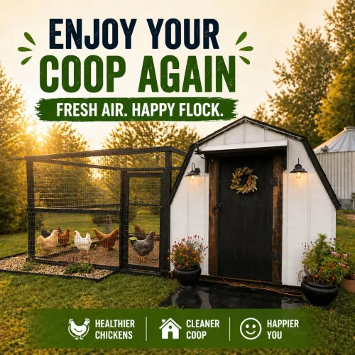 Vista 6 de Healthy Ponds Dr. Connie's Odor Lok Coop Desodorizador Reduce naturalmente los olores de Coop Control de olores para gallineros de patio trasero