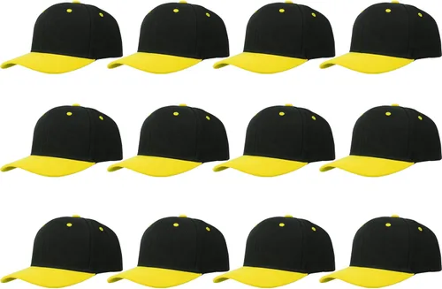 Vista 78 de Gorras de béisbol con correa trasera ajustable, lisas, negras, 12