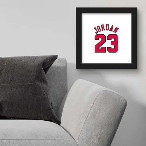 Vista 3 de Trends International Gallery Pops Michael Jordan - Póster de pared con número de jersey, color blanco, 12 x 12 pulgadas, versión de marco negro