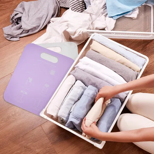 Vista 6 de 2 tablas plegables de camisa para adultos, niños y niñas, herramienta plegable para lavandería fácil, carpeta portátil para organizar camisas