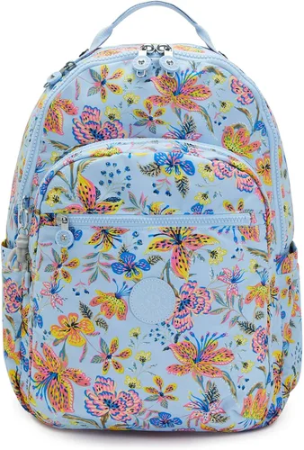 Vista 25 de Kipling Seúl - Mochila pequeña para tableta, diseño de flores acuáticas, talla única