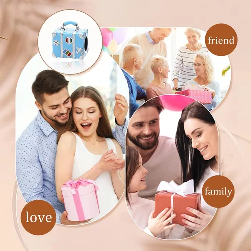 Vista 5 de HAEPIAR Dije de plata de ley S925 para pulseras y collares, para viajes y compras, dijes de cuentas para mujeres y niñas