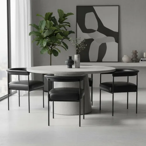 Vista 9 de LukeAlon Juego de 2 sillas de comedor de piel sintética, silla de cocina tapizada con respaldo abierto con patas de metal negro, respaldo curvado