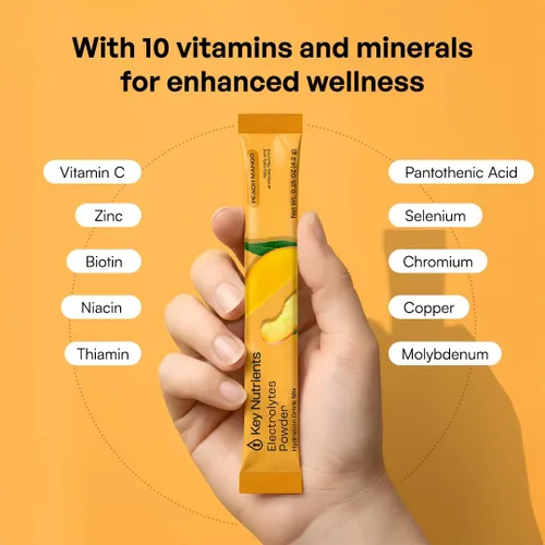 Vista 91 de KEY NUTRIENTS Electrolitos en polvo sin azúcar, limonada de maracuyá con 6 electrolitos y minerales, fibra prebiótica y polvos de hidratación