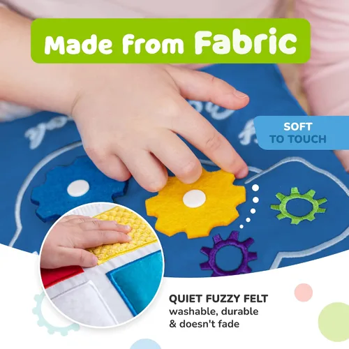 Vista 5 de deMoca - Juguete montessori, libro para bebés - Juguetes para niños pequeños - Juguete de viaje - Juguete educativo con actividades para niños