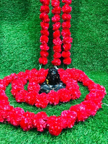 Vista 5 de Guirnalda de caléndula de 5 pies de 5 pies Decoración de manto de fiesta de boda india/americana, guirnalda de boda sintética, decoración Diwali
