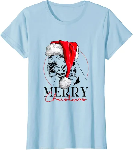 Vista 4 de Camiseta divertida de Papá Noel Dogo Argentino para perro de Feliz Navidad, Blanco