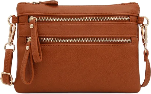 Vista 62 de Bolso de hombro cruzado con múltiples bolsillos y cremallera y correa de muñeca pequeña