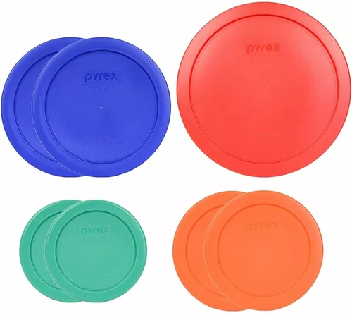Vista 5 de Pyrex - 7 tapas de repuesto para alimentos con temática de mar profundo, fabricadas en Estados Unidos (1-Cup) Cadet Blue (2-Cup) Dark Blue
