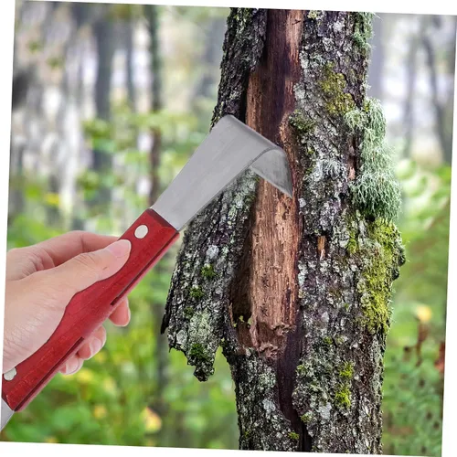 Vista 6 de Angoily Cuchillo de afeitar para carpintería, herramienta de mano para descortezar, herramienta de madera para descortezar, corteza, corteza