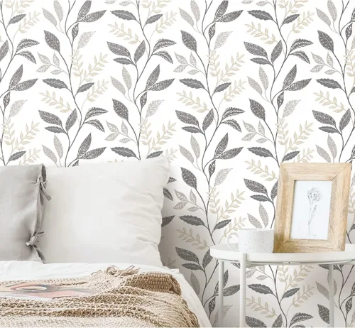 Vista 8 de Roommates RMK12178PLW - Papel tapiz para pelar y pegar, color blanco, color gris pardo