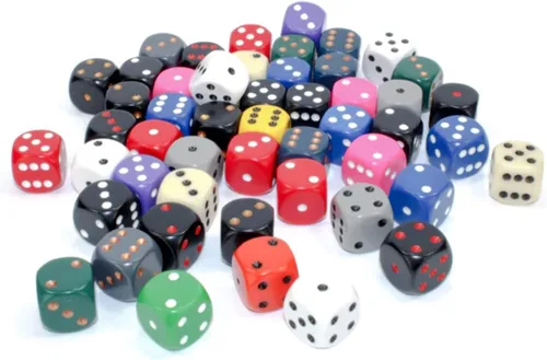 Vista 3 de Chessex d6Bag16mmOP w/pips (50)