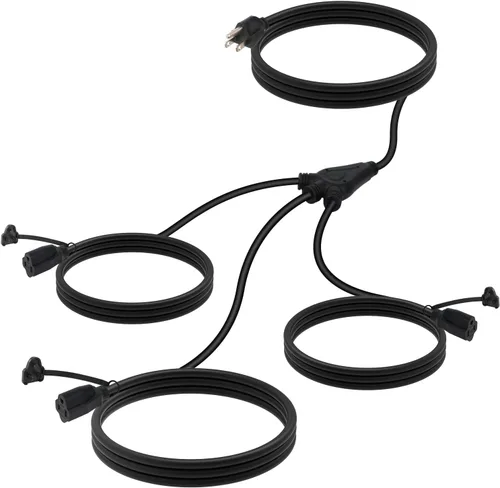 Vista 14 de EP 12 FT 16/3 SJTW - Cable de extensión para interiores, 1 a 3, divisor de Máximo 6 pies de extremo a extremo (12 pies en total) 3 clavijas