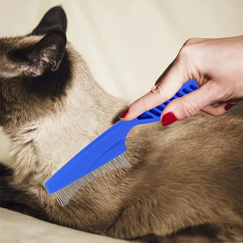 Vista 5 de Kit de aseo de 6 piezas con cepillo, removedor de pelo, cepillo de champú, peine de doble cara, cortaúñas y recortadora para conejos, hámsters