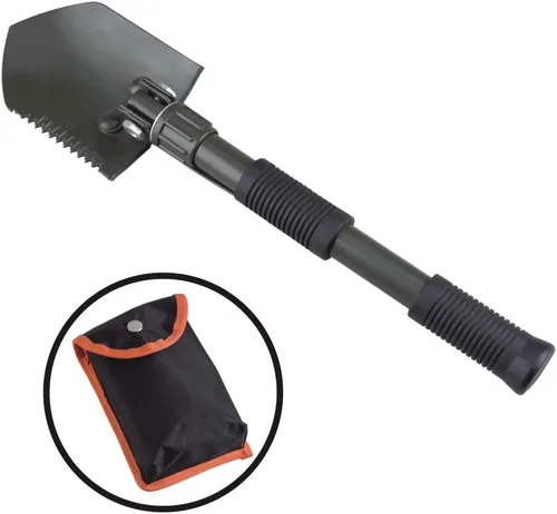 Vista 2 de AceCamp Pala utilitaria plegable, hacha y sierra, pala plegable portátil ligera para acampar al aire libre y jardinería con estuche de transporte
