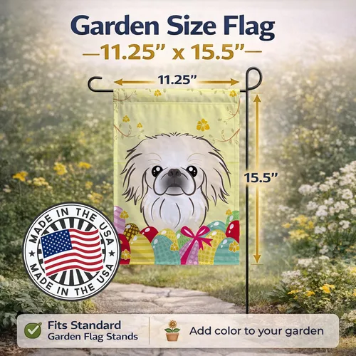 Vista 428 de Caroline's Treasures BB1923GF Bandera decorativa para jardín con diseño de Border Collie, para caza de huevos de Pascua, para jardín, jardín, patio