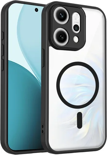 Vista 272 de Funda magnética transparente compatible con Xiaomi 17T, color negro 2 en 1 PC + TPU cubierta de teléfono a prueba de golpes, carcasa protectora