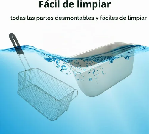 Vista 5 de Freidora con cesta para uso doméstico, olla freidora eléctrica de 1700 W Freidora de encimera 1700w Potente rendimiento 4.2Qt Capacidad Freidora