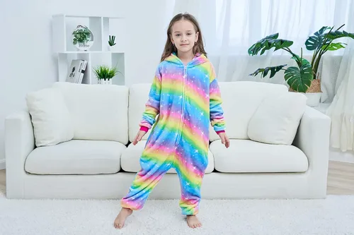 Vista 20 de Pijama de unicornio unisex para niños, enteritos para disfraz, Halloween