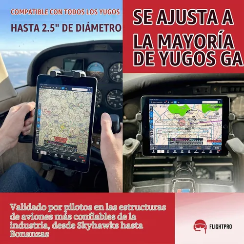 Vista 7 de FlightPro ProAviator - Soporte de yugo para iPad Pro, Mini, teléfonos
