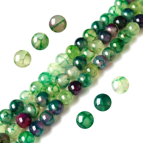 Vista 29 de 100 piezas de cuentas de ágata negra de 6 mm, cuentas naturales de piedras preciosas redondas sueltas para hacer joyas