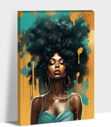 Vista 22 de Arte de pared afroamericano, decoración de rey y reina bailarín negro para sala de estar, arte de pareja de amor negro para dormitorio, lienzo