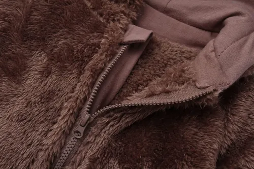 Vista 3 de Mono de bebé recién nacido con capucha de forro polar de manga larga