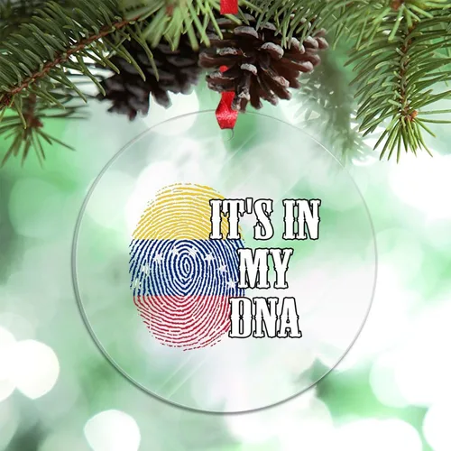 Vista 9 de Adorno de Navidad personalizado del Reino Unido 2023 It's in My DNA, adorno de huellas dactilares para decoración de árbol de Navidad, recuerdo