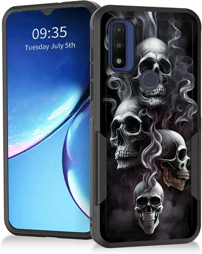 Vista 17 de Para Moto G Power 2022 – Funda protectora resistente de doble capa de policarbonato duro híbrido de goma suave a prueba de golpes – Ciervo