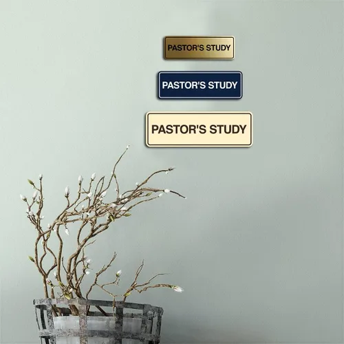 Vista 4 de Signs ByLITA Señal de estudio estándar del pastor (negro) - Pequeño